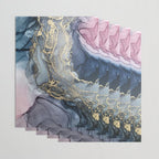 Blush, Payne's Gray and Gold Metallic Abstract Wrapping Paper Gallery Image 3