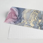 Blush, Payne's Gray and Gold Metallic Abstract Wrapping Paper Gallery Image 2