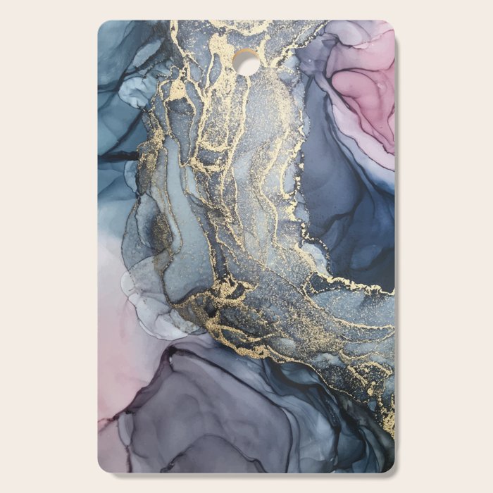 Blush, Payne's Gray and Gold Metallic Abstract Cutting Board Gallery Image 1