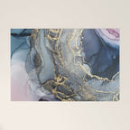 Blush, Payne's Gray and Gold Metallic Abstract Welcome Mat Gallery Image 1