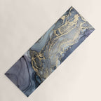 Blush, Payne's Gray and Gold Metallic Abstract Yoga Mat Gallery Image 1