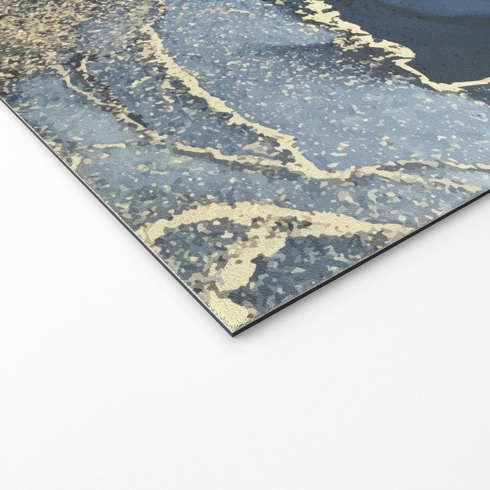 Blush, Payne's Gray and Gold Metallic Abstract Welcome Mat Gallery Image 2