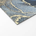 Blush, Payne's Gray and Gold Metallic Abstract Welcome Mat Gallery Image 2