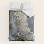 Blush, Payne's Gray and Gold Metallic Abstract Comforter Gallery Image 6