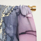 Blush, Payne's Gray and Gold Metallic Abstract Window Curtain Gallery Image 2