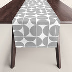 Mid Century Modern Geometric 04 Grey Table Runner Gallery Image 1