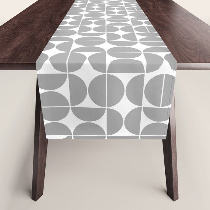 Mid Century Modern Geometric 04 Grey Table Runner Gallery Image 1