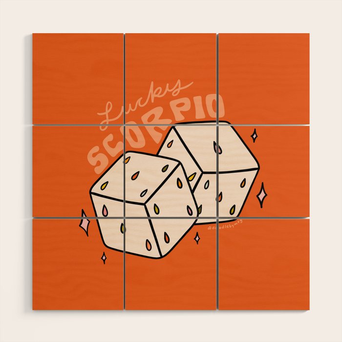 Scorpio Dice Wood Wall Art Gallery Image 1
