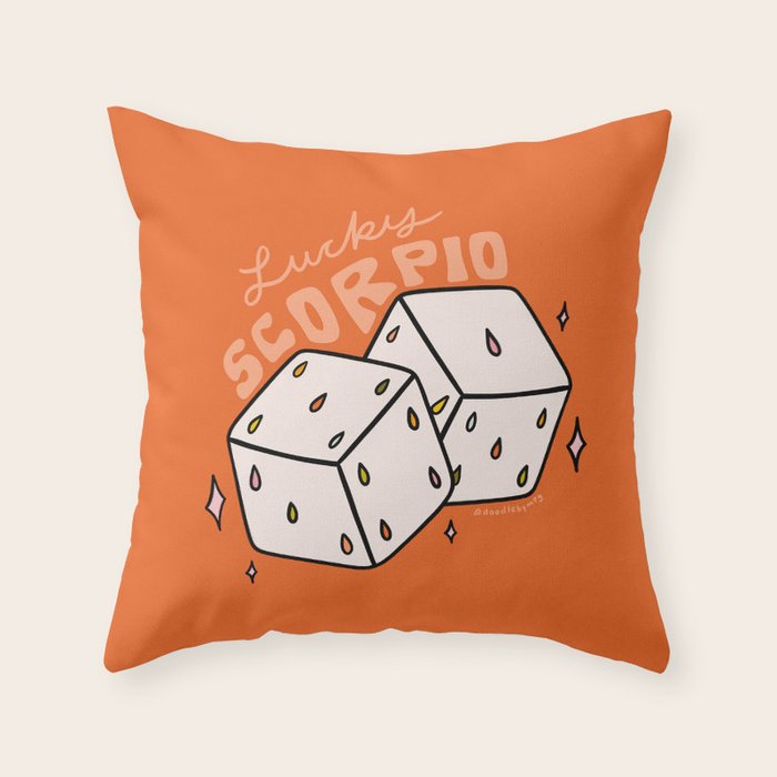 Scorpio Dice Throw Pillow Gallery Image 6