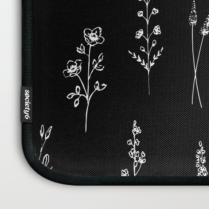 Black wildflowers Laptop Sleeve Gallery Image 3