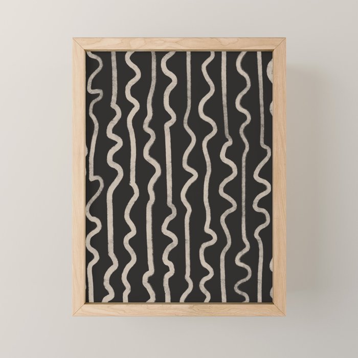 Noir: Mid Century Pattern Mini Art Print Gallery Image 1