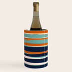 Stripes Abstract, Orange, Teal, Navy Wine Chiller Gallery Image 1