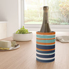 Stripes Abstract, Orange, Teal, Navy Wine Chiller Gallery Image 4