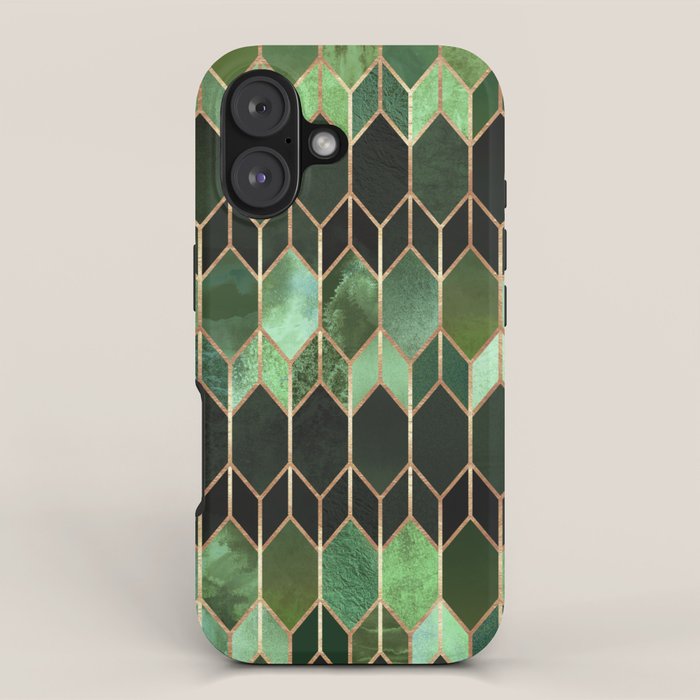 Stained Glass 5 - Forest Green iPhone Case Gallery Image 1