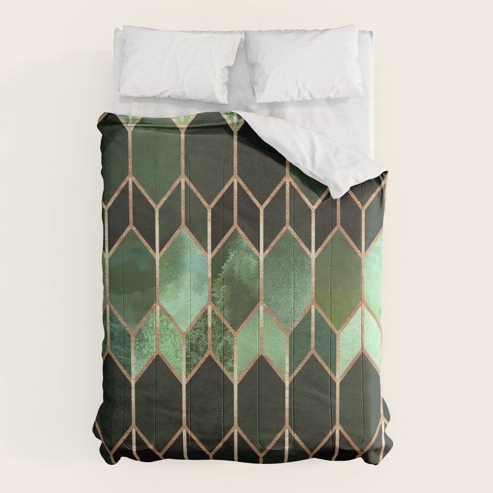 Stained Glass 5 - Forest Green Comforter Gallery Image 6