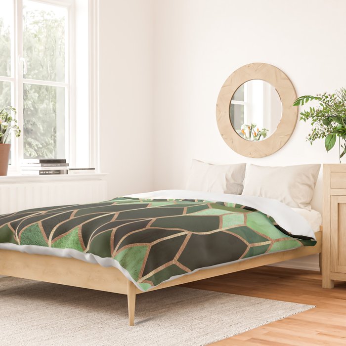 Stained Glass 5 - Forest Green Duvet Cover Gallery Image 2