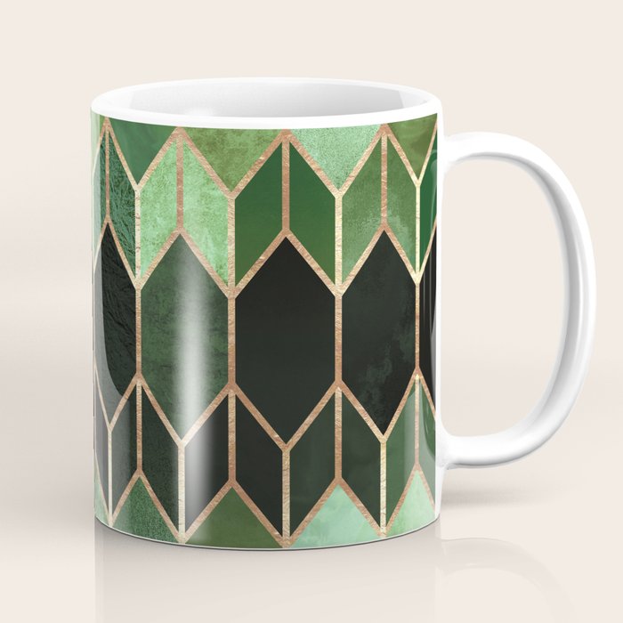 Stained Glass 5 - Forest Green Coffee Mug Gallery Image 1