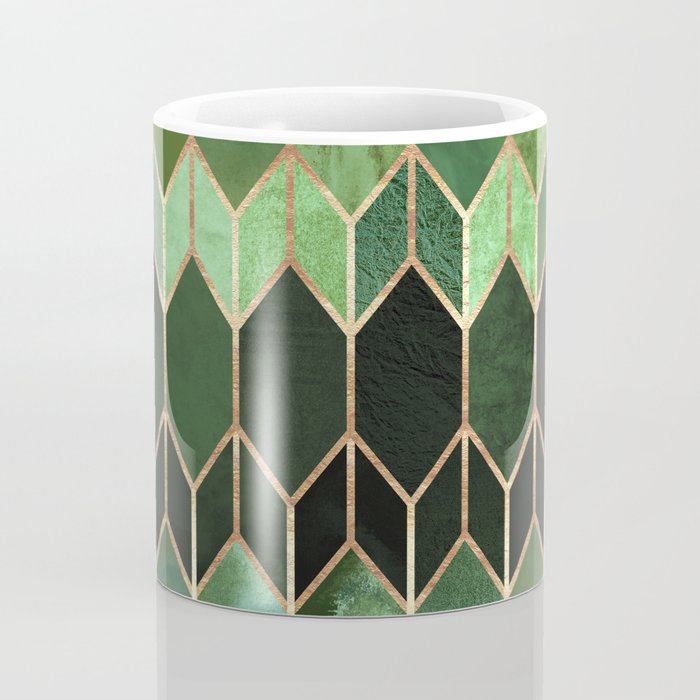 Stained Glass 5 - Forest Green Coffee Mug Gallery Image 4