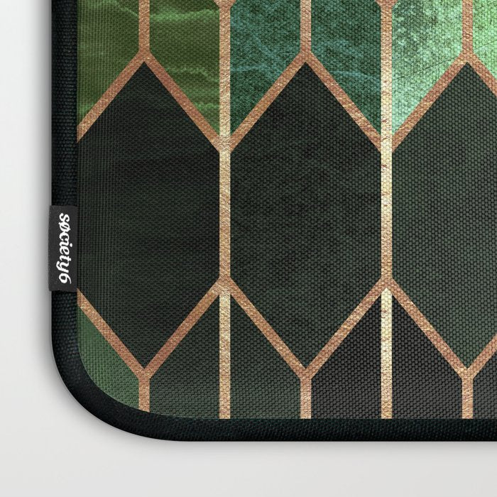 Stained Glass 5 - Forest Green Laptop Sleeve Gallery Image 3
