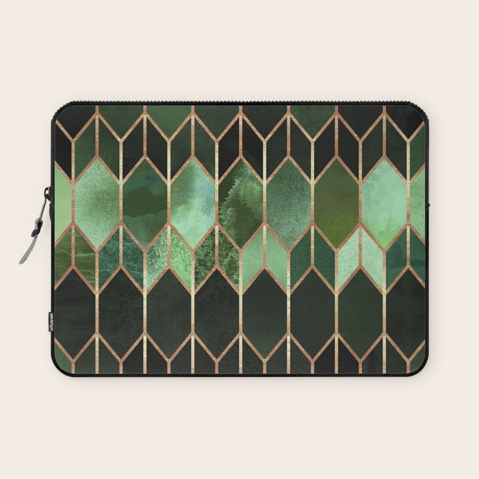 Stained Glass 5 - Forest Green Laptop Sleeve Gallery Image 1