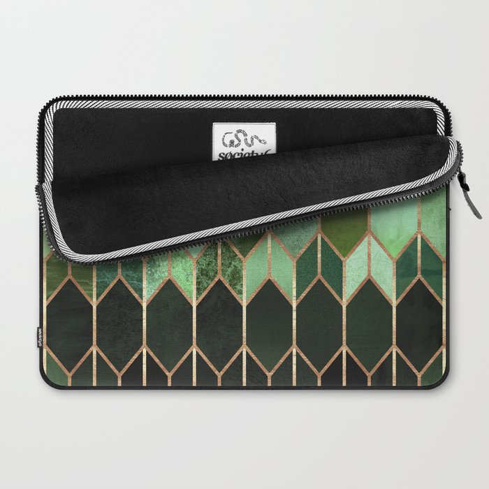 Stained Glass 5 - Forest Green Laptop Sleeve Gallery Image 2