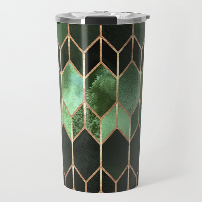 Stained Glass 5 - Forest Green Travel Mug Gallery Image 1