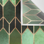 Stained Glass 5 - Forest Green Wall Tapestry Gallery Image 3
