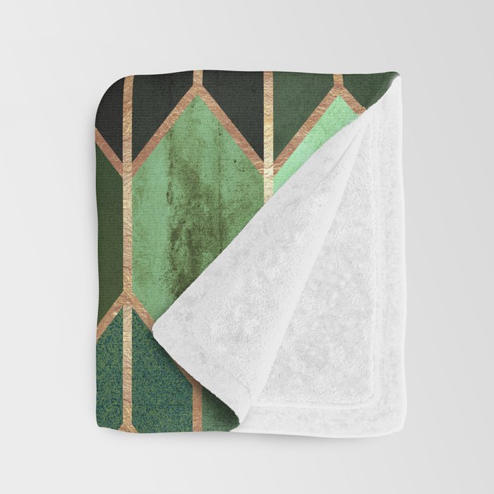 Stained Glass 5 - Forest Green Throw Blanket Gallery Image 3