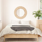 Black & White Minimalist Abstract Shapes Patterns Black Ink Painting Duvet Cover Gallery Image 3