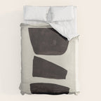 Black & White Minimalist Abstract Shapes Patterns Black Ink Painting Duvet Cover Gallery Image 6