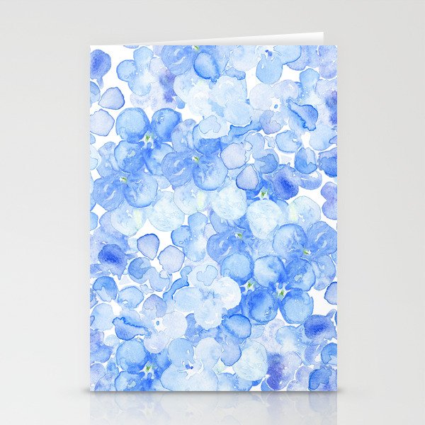 Elegant purple blue hand painted watercolor hortensia floral Stationery Card Gallery Image 2