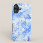 Elegant purple blue hand painted watercolor hortensia floral iPhone Case Gallery Image 1