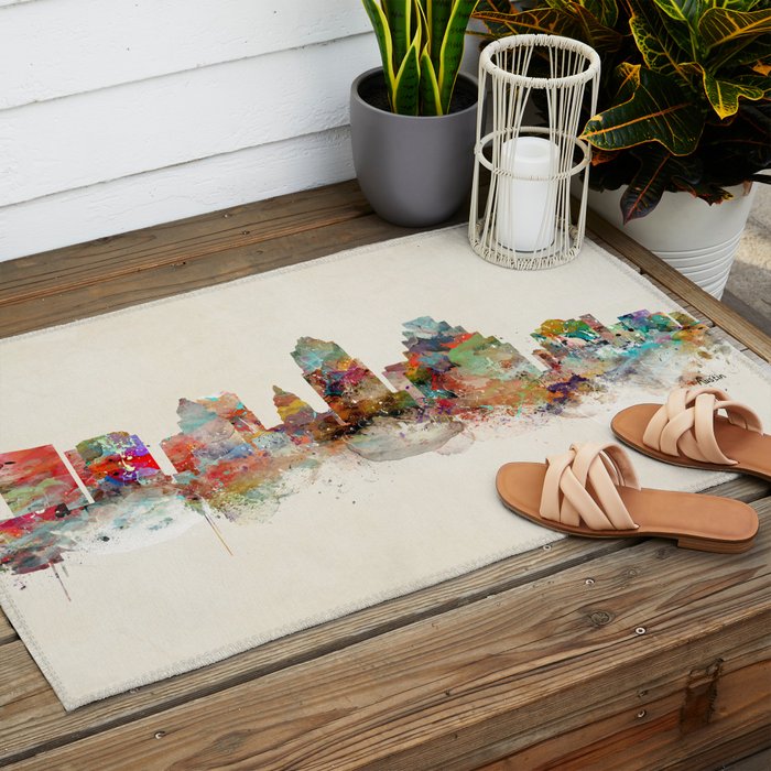 austin texas skyline Outdoor Rug Gallery Image 2
