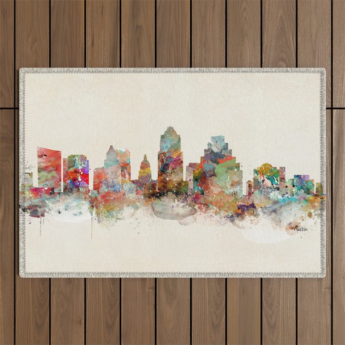 austin texas skyline Outdoor Rug Gallery Image 1