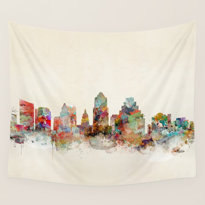 austin texas skyline Wall Tapestry Gallery Image 1