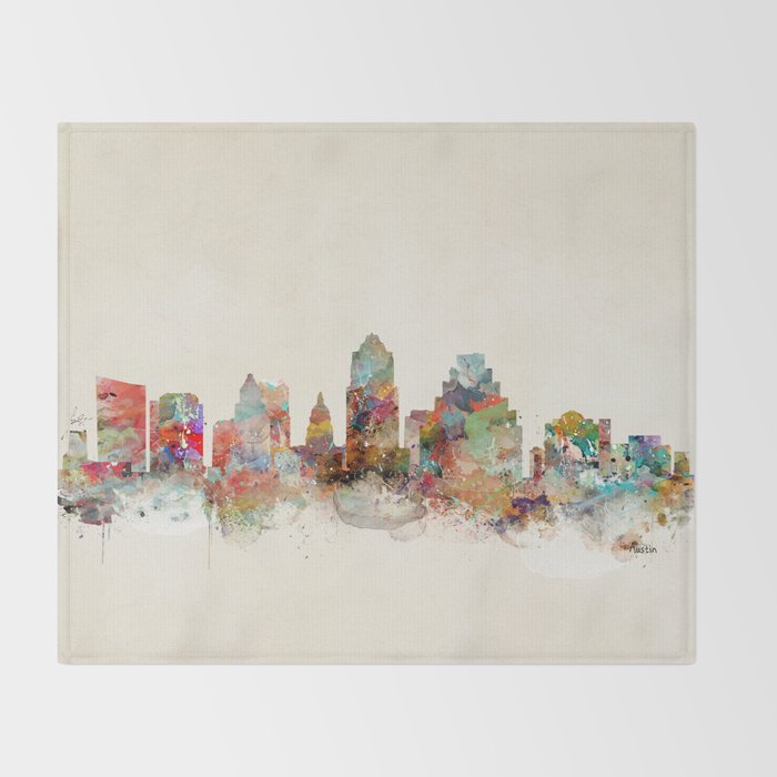 austin texas skyline Throw Blanket Gallery Image 2