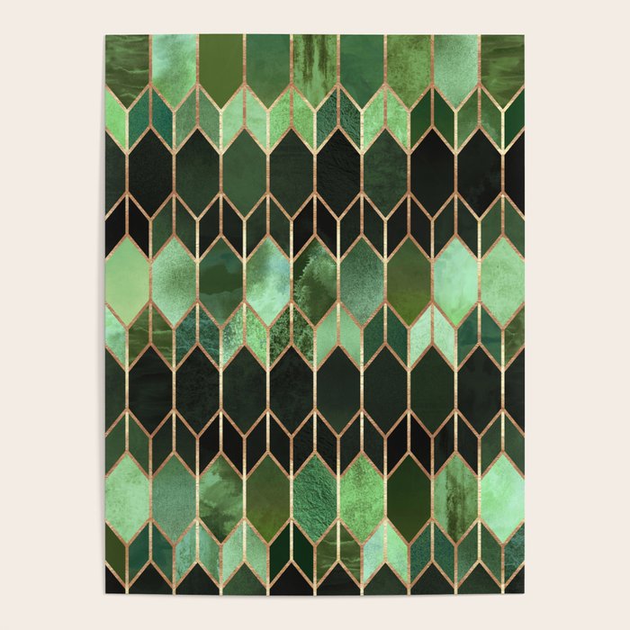 Stained Glass 5 - Forest Green Poster Gallery Image 4