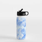 Elegant purple blue hand painted watercolor hortensia floral Water Bottle Gallery Image 1
