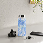 Elegant purple blue hand painted watercolor hortensia floral Water Bottle Gallery Image 5