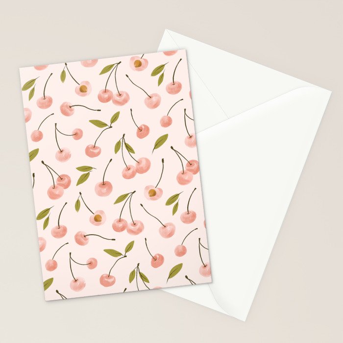 Pink cherry Stationery Card Gallery Image 2