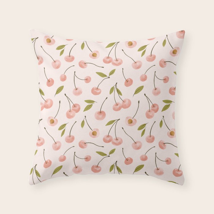 Pink cherry Throw Pillow Gallery Image 6