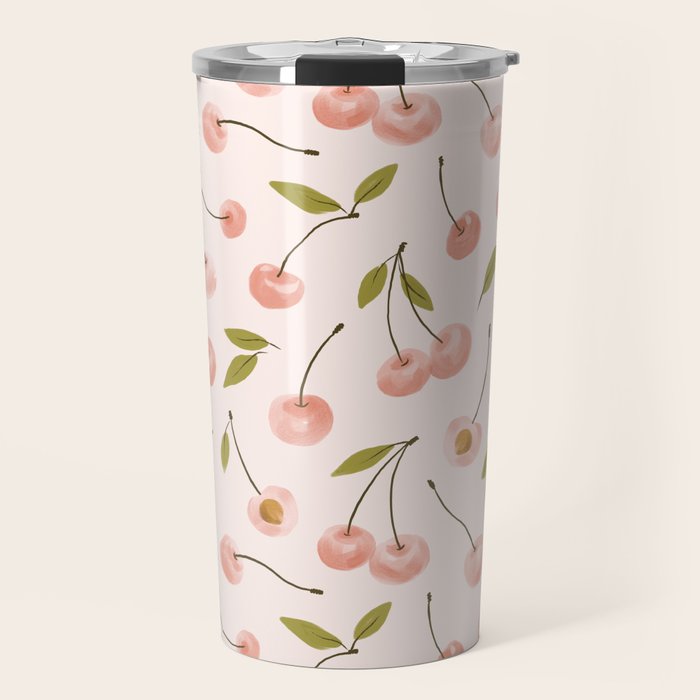 Pink cherry Travel Mug Gallery Image 1