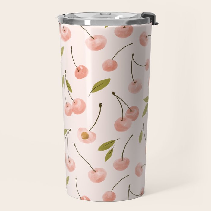 Pink cherry Travel Mug Gallery Image 2