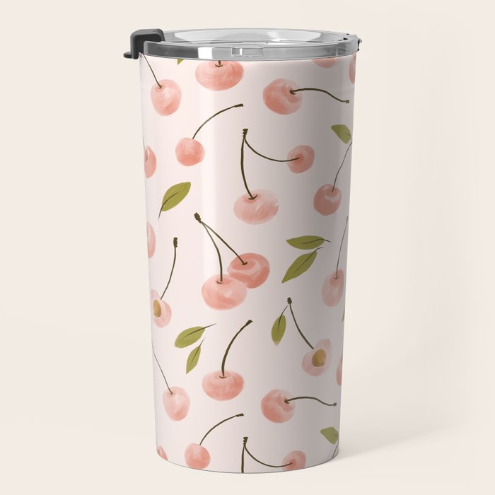 Pink cherry Travel Mug Gallery Image 3