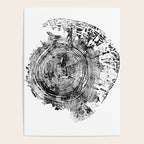 Old Oak - Tree ring ink woodblock print Poster Gallery Image 4
