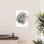 Old Oak - Tree ring ink woodblock print Poster Gallery Image 2
