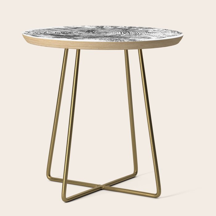 Old Oak - Tree ring ink woodblock print Side Table Gallery Image 1