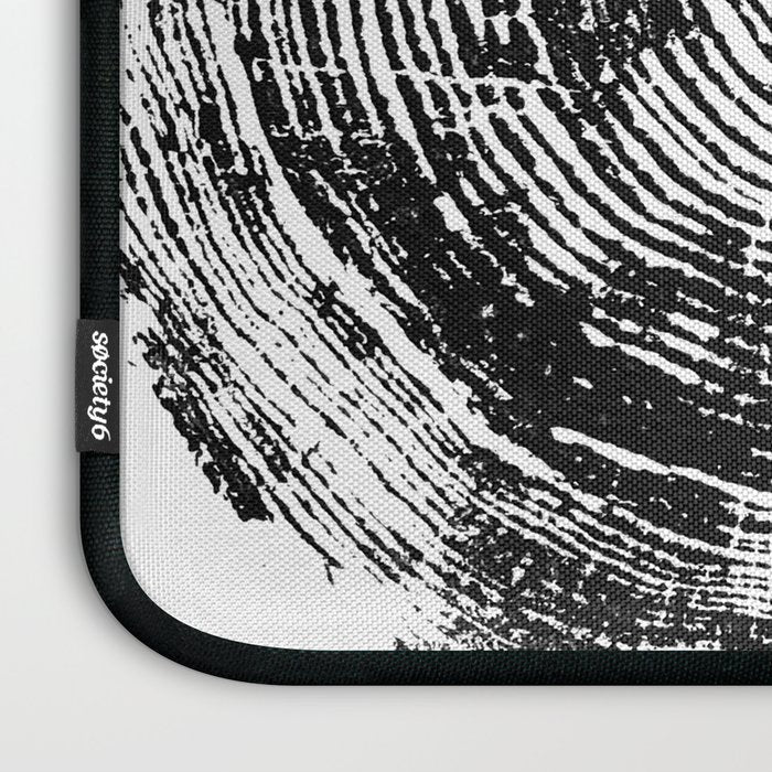 Old Oak - Tree ring ink woodblock print Laptop Sleeve Gallery Image 3