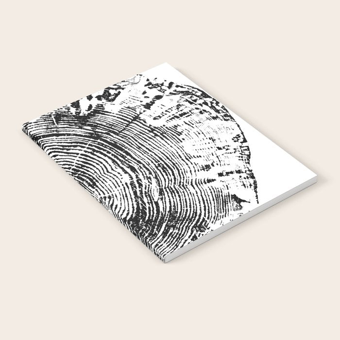 Old Oak - Tree ring ink woodblock print Notebook Gallery Image 1