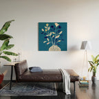 Flowers in a White Vase Wood Wall Art Gallery Image 2